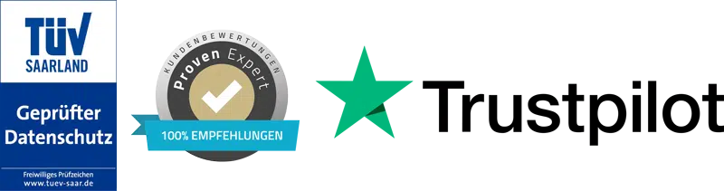 ProvenExpert & TrustPilot Auszeichnungen der BesserFinanz GmbH
